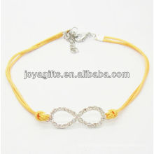 Amarillo alambre diamante número ocho aleación pulsera tejida